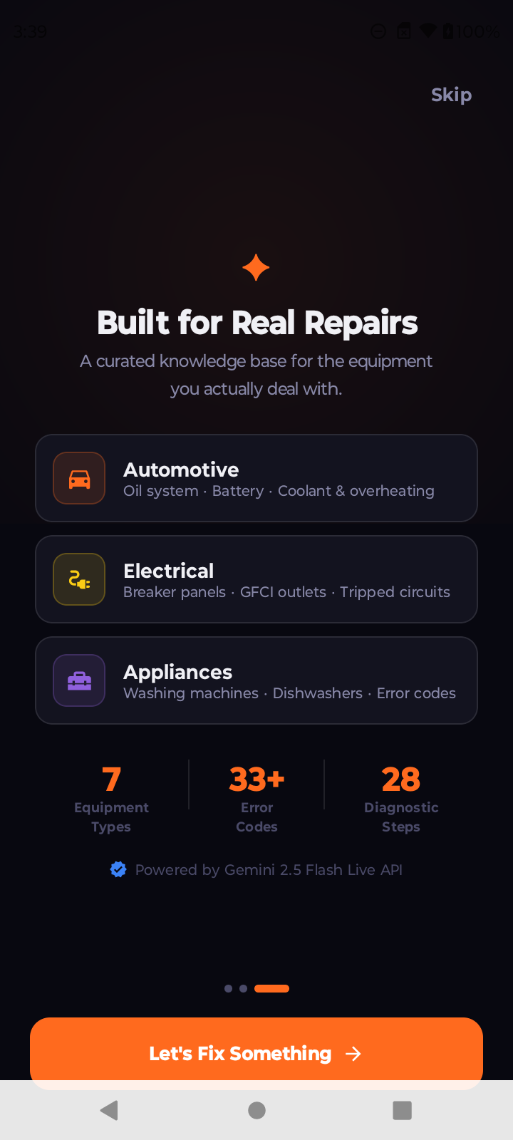 FixIt Genie onboarding coverage on Android